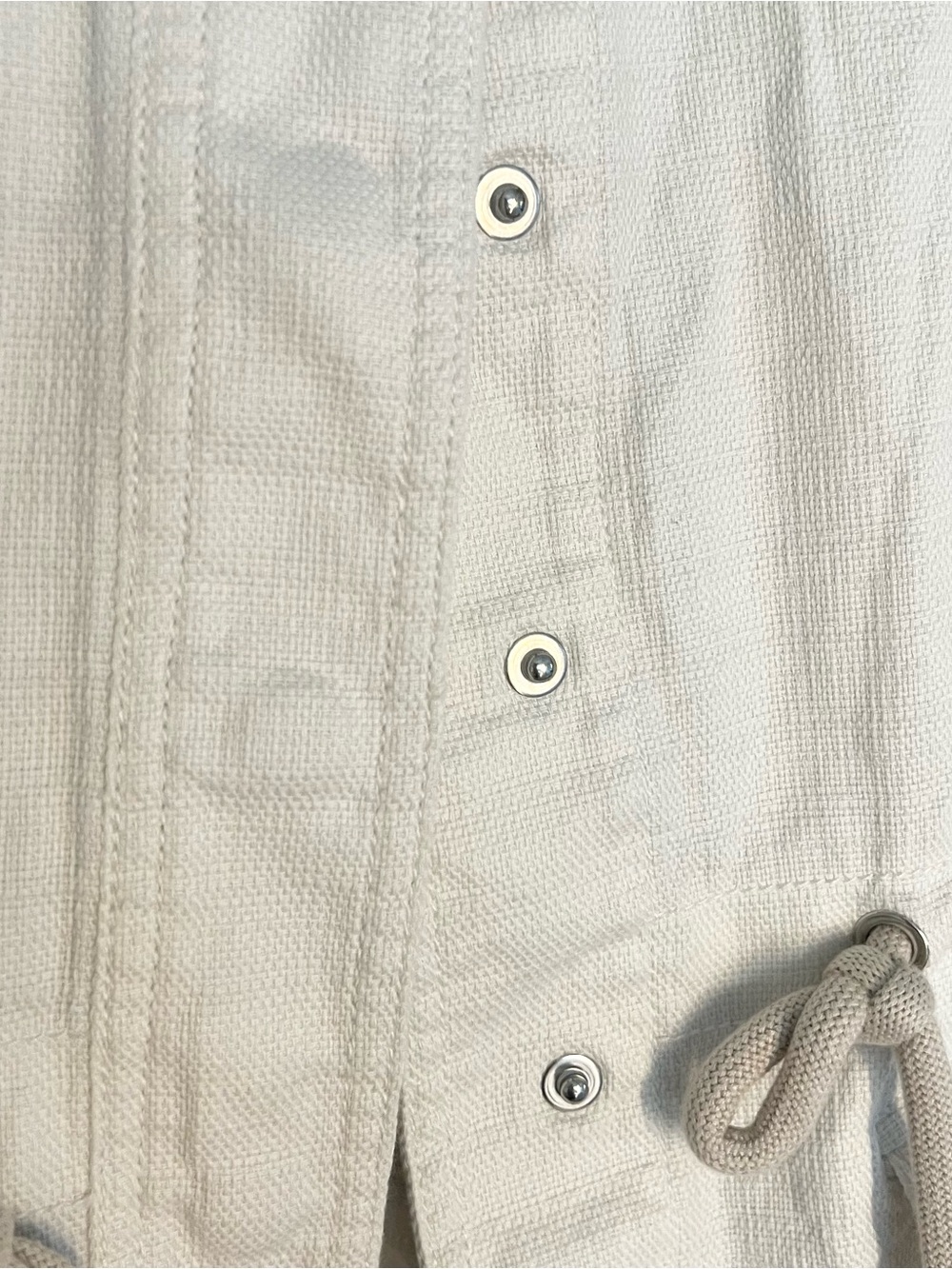 Ann Taylor Women's Cream Drawstring Utility Jacket M - Picture 4 of 6